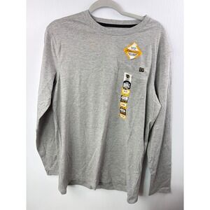 Noble Outfitters Mens Medium Gray Best Dang Work Tee Long Sleeve Pocket Shirt
